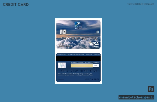 Frankreich La Banque Postale Bank Visa Classic-Kartenbeispielvorschau